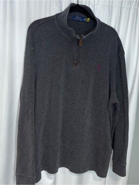 Polo Ralph Lauren Gray Knit quarter zip Sweatshirt XXL